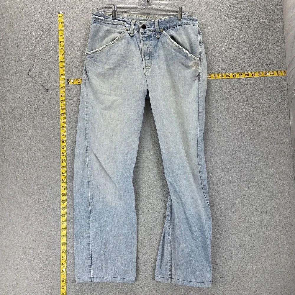 VTG Levis Engineered Jeans Mens Blue Twisted Flap Pockets Altered Hem Fits 32x30